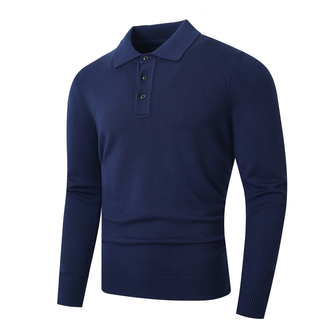 Herren Feinstrick-Poloshirt mit langem Arm und Dreiknopfleiste Nord Taschen