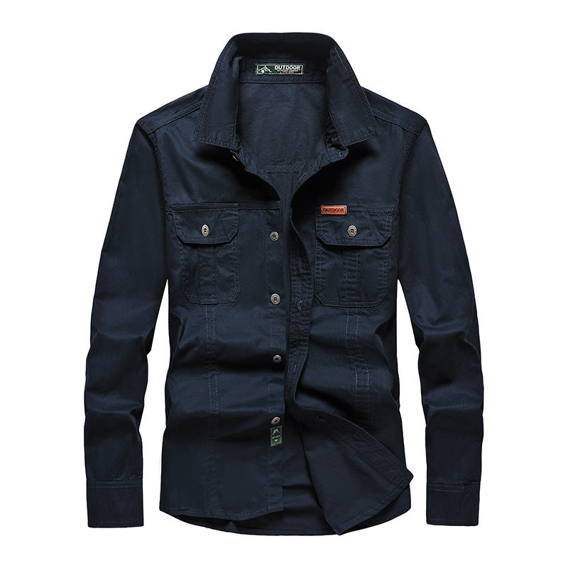 Herren  Hemdjacke aus robustem Baumwoll-Twill mit verstärkten Brusttaschen Nord Taschen