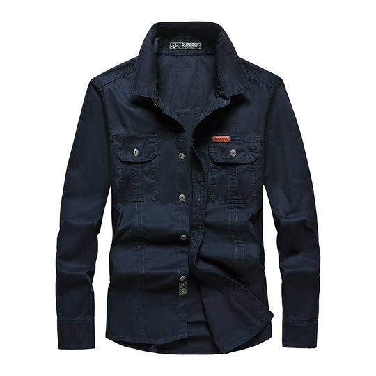 Herren  Hemdjacke aus robustem Baumwoll-Twill mit verstärkten Brusttaschen Nord Taschen
