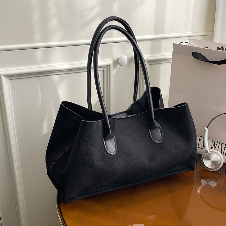 Damen große Tragetasche aus weichem Stoff mit eleganten Ledergriffen Nord Taschen