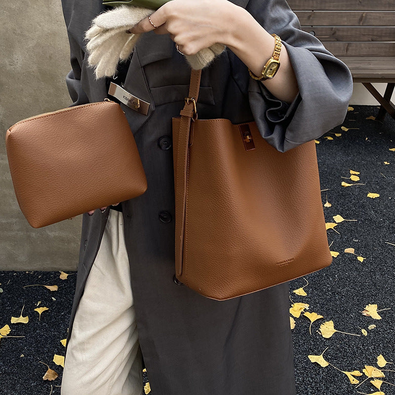 Damen elegante Tote Bag mit modernem Verschluss Nord Taschen