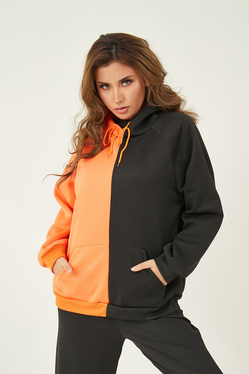 Damen Kapuzenpullover mit kontrastreichem Blockdesign, Oversize-Schnitt und Kängurutasche Nord Taschen
