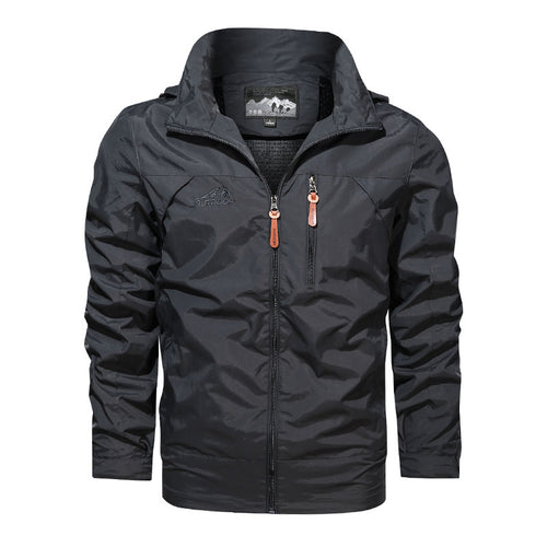 Herren leichte wasserabweisende Nylon-Bomberjacke mit Stehkragen und Reißverschlusstaschen Nord Taschen