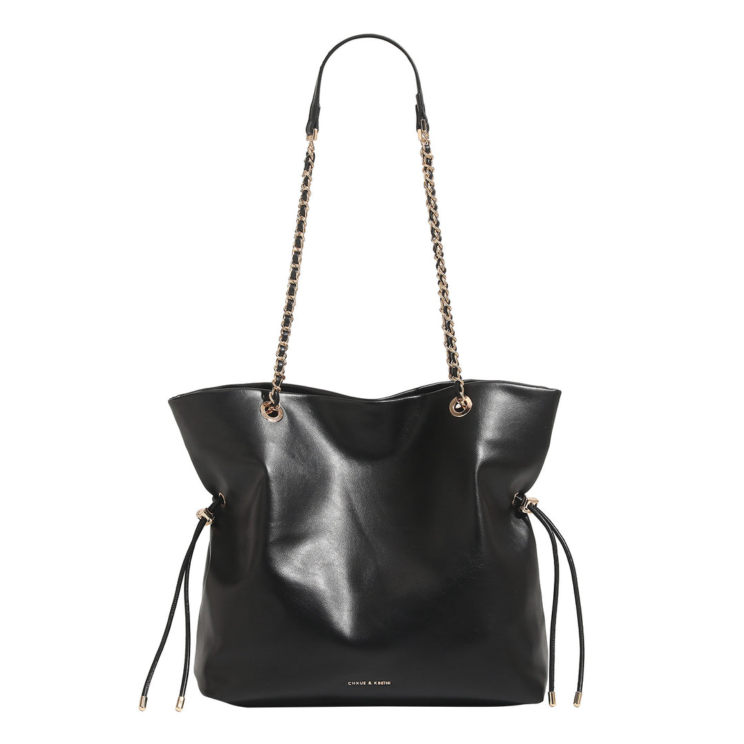 Damen Beuteltasche aus hochwertigem Leder mit stilvollem Kettenzug Nord Taschen