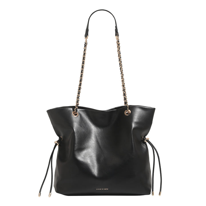 Damen Beuteltasche aus hochwertigem Leder mit stilvollem Kettenzug Nord Taschen