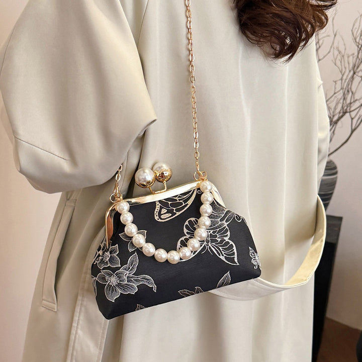 Damen elegante Abendtasche mit Perlenbesatz Nord Taschen