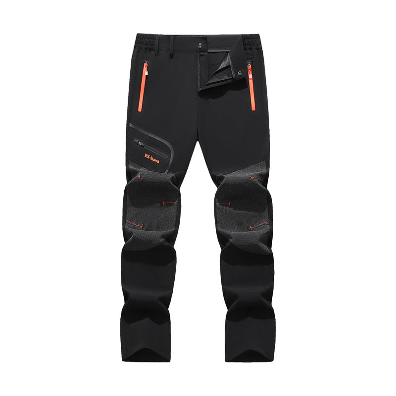 Herren Softshell-Outdoorhose mit verstärkten Kniepartien, Reißverschlusstaschen und elastischem Bund Nord Taschen