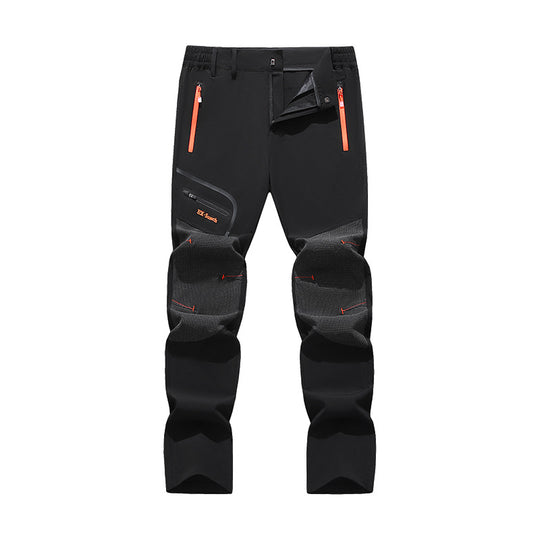 Herren Softshell-Outdoorhose mit verstärkten Kniepartien, Reißverschlusstaschen und elastischem Bund Nord Taschen