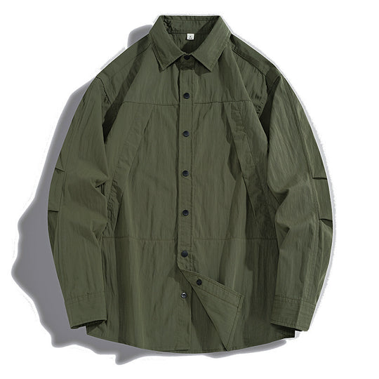 Herren Technisches Field-Overshirt im Utility-Look mit Druckknopfleiste und kastiger Passform Nord Taschen