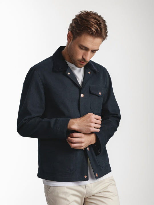 Herren robuste Canvas-Chorejacke mit Cordkragen und aufgesetzten Pattentaschen Nord Taschen