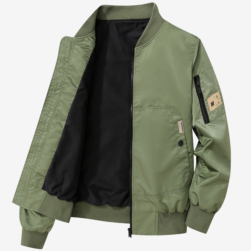 Herren Leichte Bomberjacke aus Nylon mit Ärmeltasche und gerippten Bündchen Nord Taschen