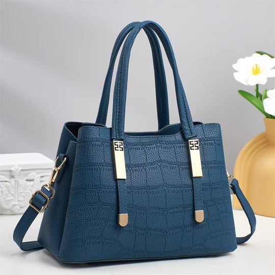 Damen elegante Handtasche mit strukturiertem Krokodil-Leder-Look und abnehmbarem Schulterriemen Nord Taschen