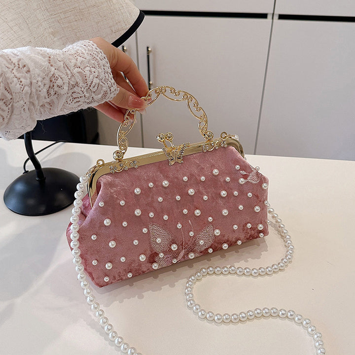Damen exquisite Clutch-Tasche mit Perlenschmuck und aufwendiger Stickerei Nord Taschen