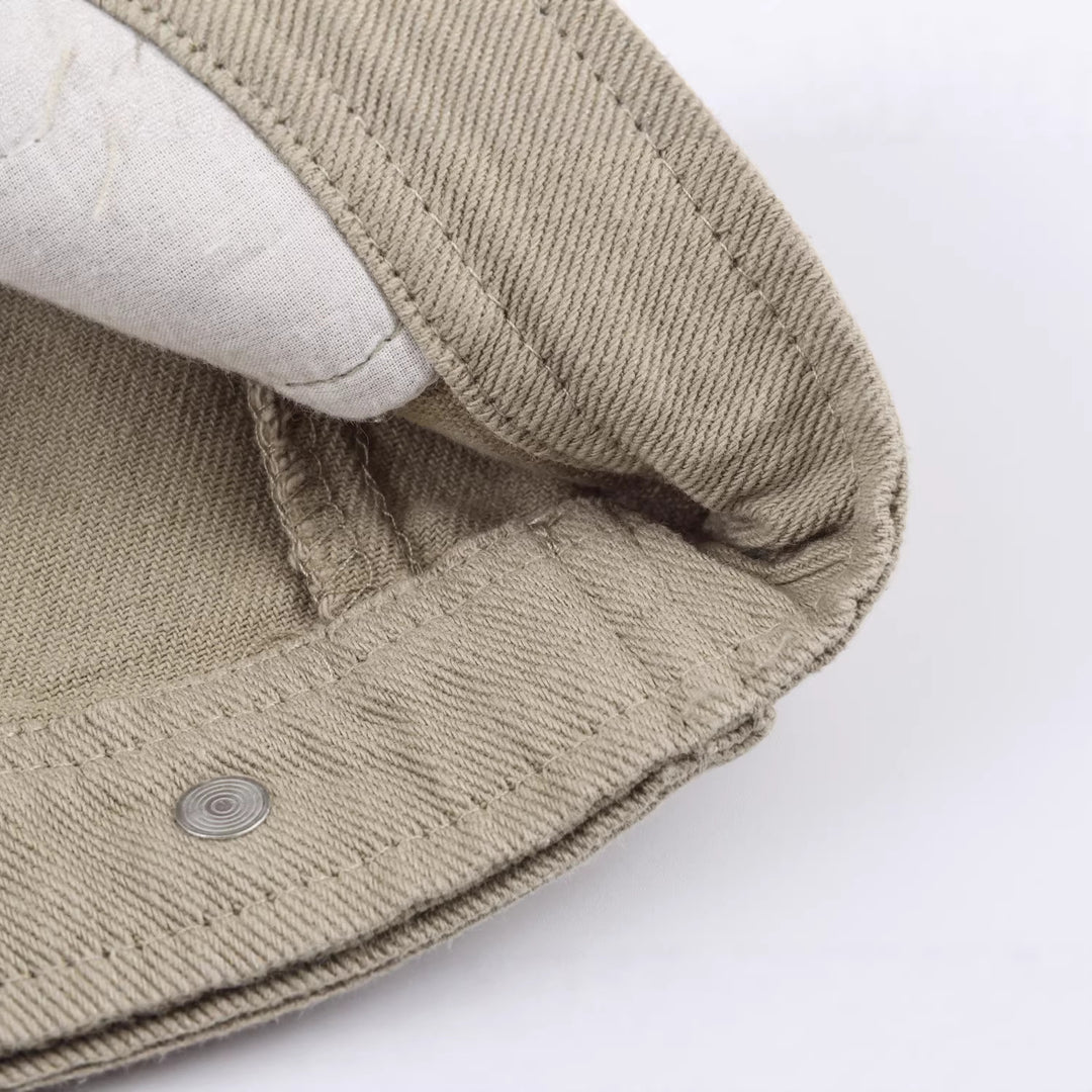 Herren Oversized Canvas-Jacke mit Cordkragen, Knopfverschluss und verdeckter Brusttasche Nord Taschen