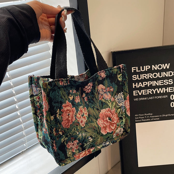 Damen Einkaufstasche im floralen Jacquard-Design Nord Taschen