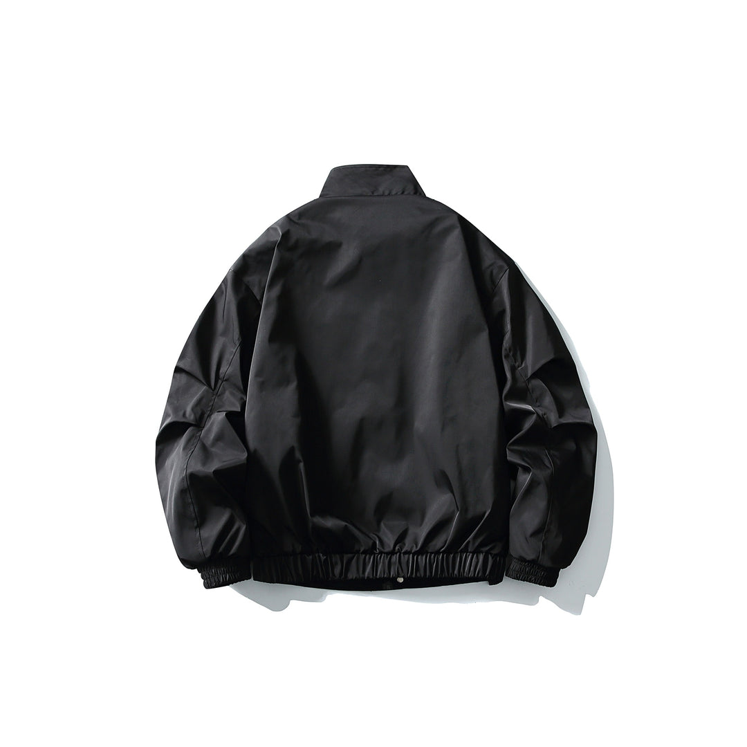 Unisex Kurz geschnittener technischer Boxy‑Bomber mit Stehkragen, Druckknopfblende und elastischen Bündchen Nord Taschen
