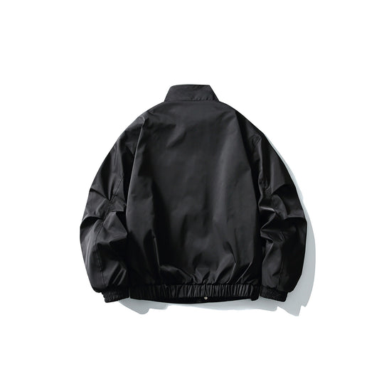 Unisex Kurz geschnittener technischer Boxy‑Bomber mit Stehkragen, Druckknopfblende und elastischen Bündchen Nord Taschen