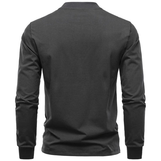 Herren Langarm-Henleyshirt mit Stehkragen und zweifacher Knopfleiste, Slim Fit, Baumwoll-Mix Nord Taschen