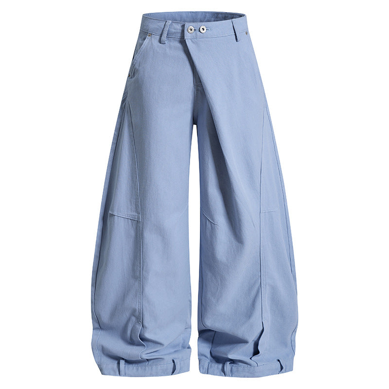 Damen Weite High‑Waist Culotte‑Cargo‑Ballonhose mit Drapierung und verstellbarem Saum Nord Taschen