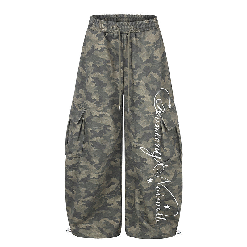 Damen Weite Cargopalazzo-Hose mit Tunnelzugbund, verstellbarem Saum und Cargo‑Taschen Nord Taschen