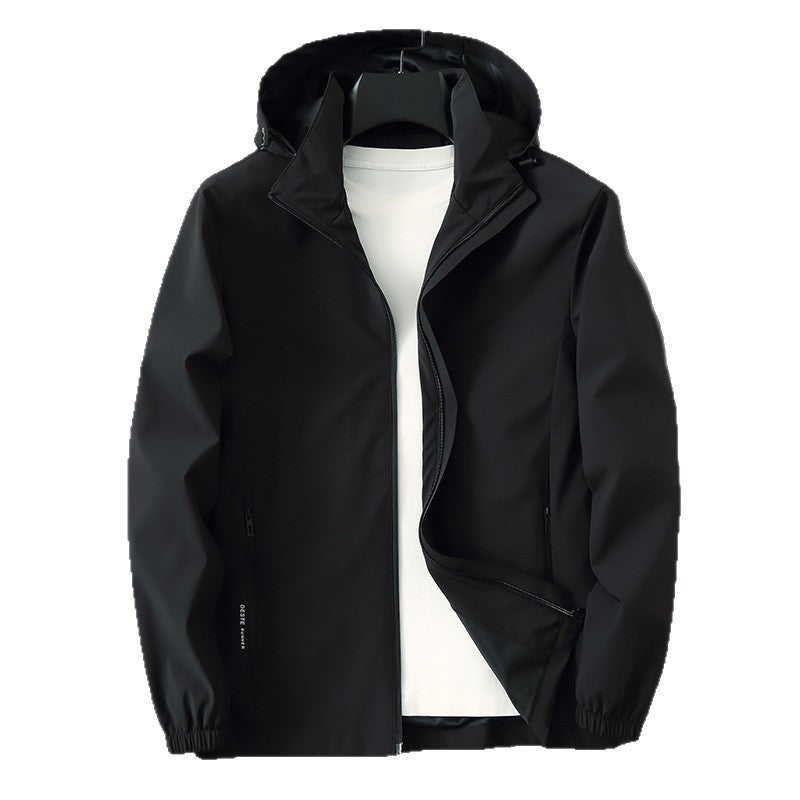 Herren Ultraleichte Wind- und Wasserabweisende Softshelljacke mit Kapuze, verdecktem Reißverschluss und elastischen Bündchen Nord Taschen