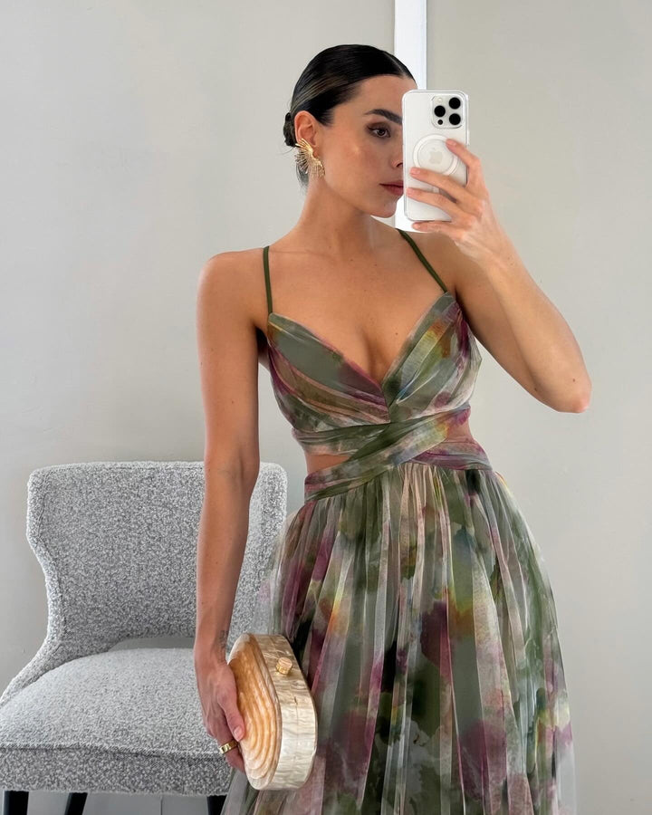 Elegantes Maxikleid im Schönen Blumenmuster für festliche Anlässe | Nord Taschen