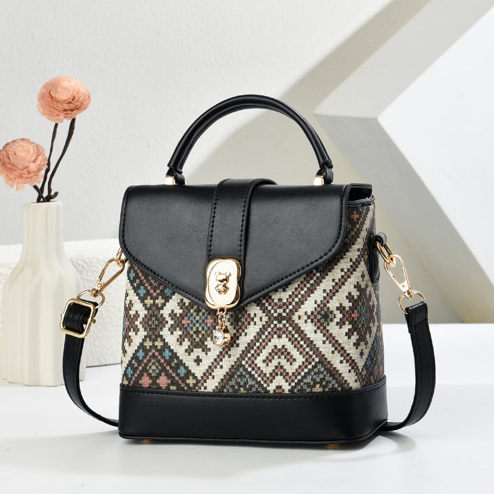 Damen Stylish Schultertasche mit detailreichem Muster Nord Taschen