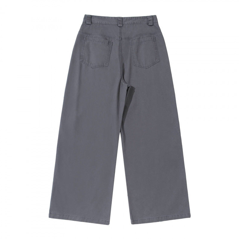 Damen weite Cargo‑Hose mit Stufennaht, hoher Taille und breitem Bein Nord Taschen