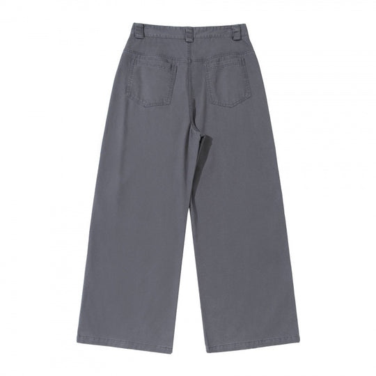 Damen weite Cargo‑Hose mit Stufennaht, hoher Taille und breitem Bein Nord Taschen