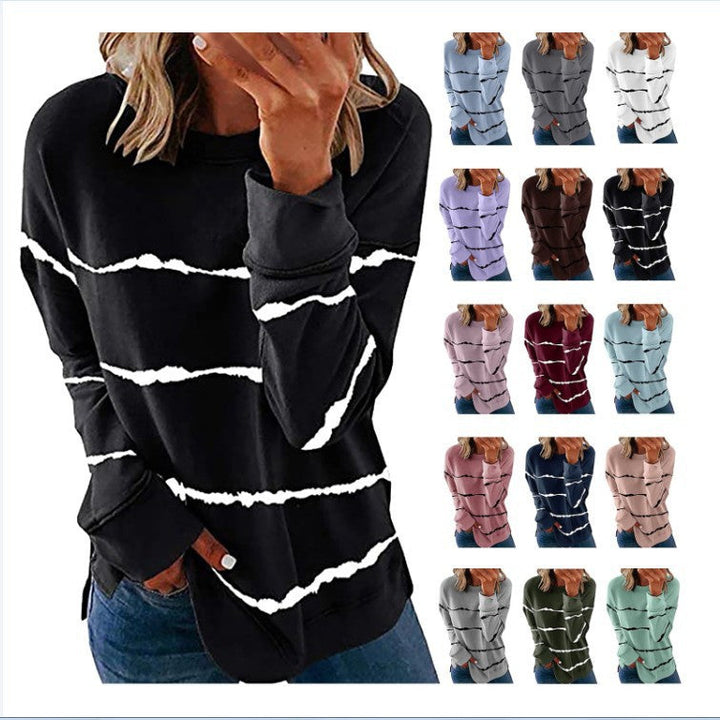 Damen Freizeit Sweatshirt mit modernen Streifen