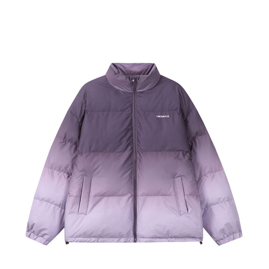 Damen Kurz geschnittene wattierte Steppjacke mit hohem Funnelkragen und Ombré-Detail Nord Taschen
