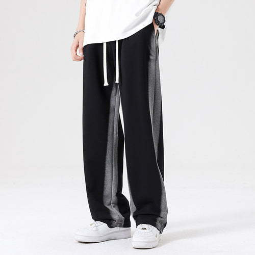 Herren Oversize Trainingshose mit kontrastseitigem Panel, Tunnelzug & geradem Bein Nord Taschen