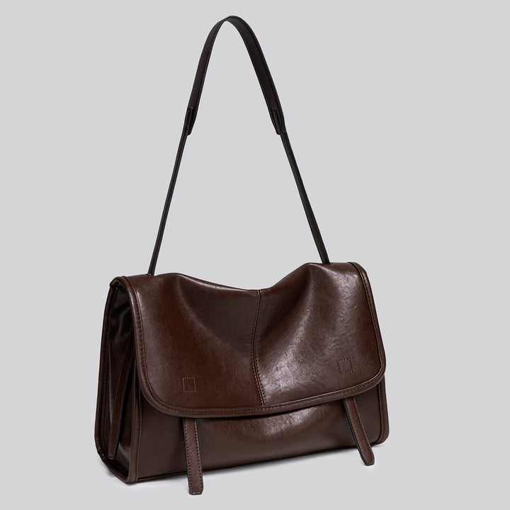 Damen Umhängetasche aus hochwertigem Kunstleder mit minimalistischer Frontklappe Nord Taschen