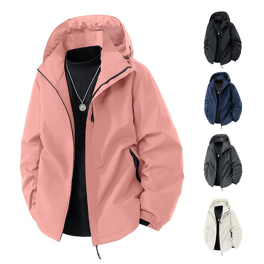 Herren Wasserabweisende Outdoor-Jacke mit Kapuze, winddichter Membran und verstellbarem Saum Nord Taschen