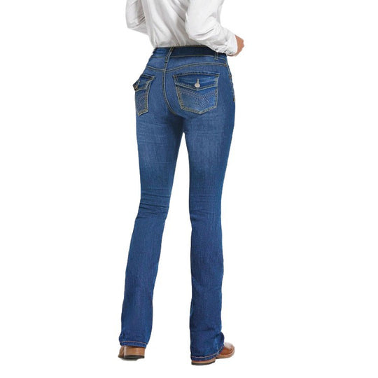 Damen Bootcut-Jeans mit leicht ausgestelltem Bein und figurformendem Stretch Nord Taschen
