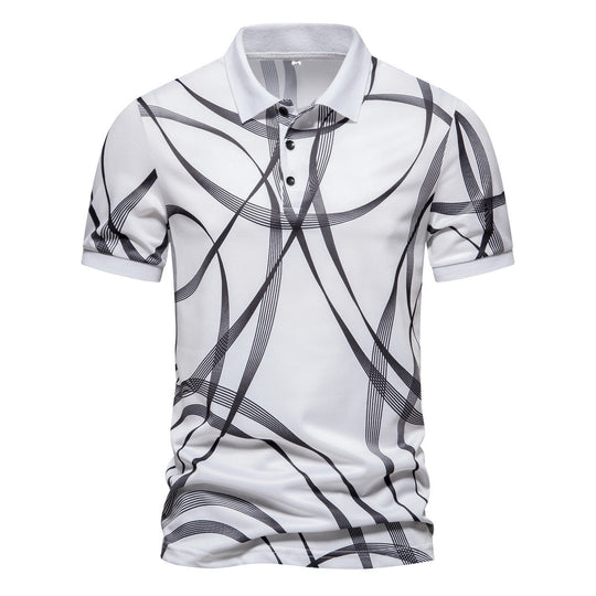 Herren Poloshirt mit modernem grafischen Muster und atmungsaktiver Textiltechnologie Nord Taschen