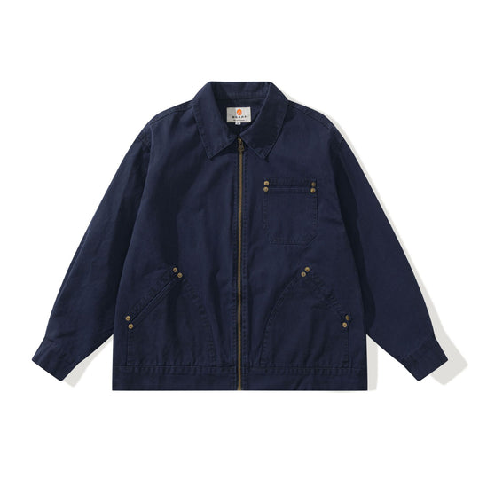 Unisex Boxy-Workerjacke aus robustem Twill mit Metallreißverschluss und Multitaschen Nord Taschen