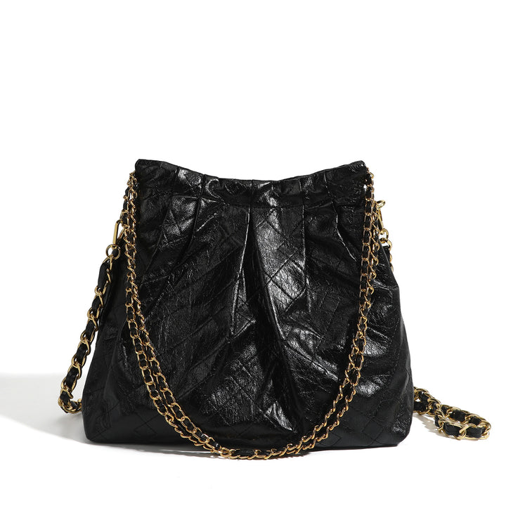 Damen Hobo-Tasche mit edler Faltentechnik und funkelndem Kettenriemen Nord Taschen