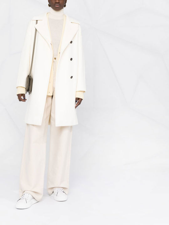 Damen Oversize Wollmix‑Mantel mit überschnittener Schulter und minimalistischer Knopfleiste Nord Taschen