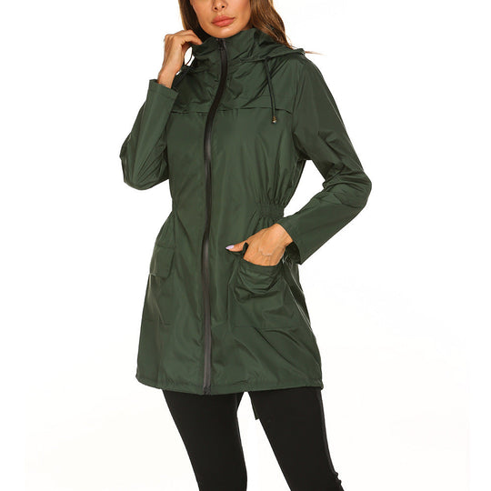 Damen praktische Freizeitjacke mit verstellbarem Bund und großen Taschen