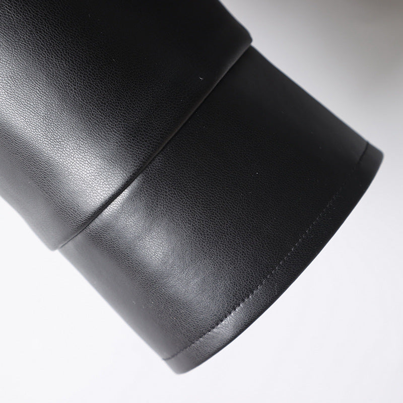 Herren minimalistische Lederimitatjacke mit durchgehendem Reißverschluss und aufgesetzten Brusttaschen Nord Taschen