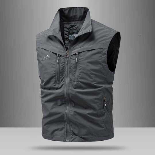 Herren Technische Utility-Weste mit hohem Kragen und Multifachtaschen Nord Taschen