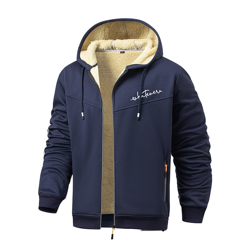Herren Sportliche Fleecejacke mit hohem Kragen Nord Taschen