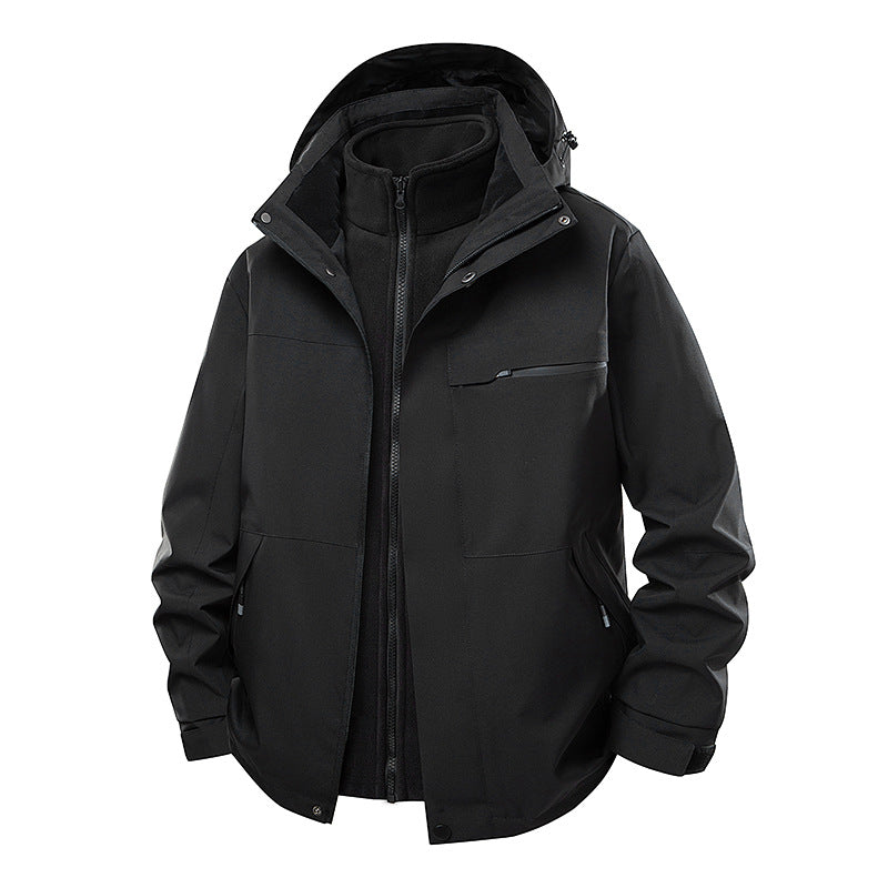Herren Wasserdichte Outdoor-Jacke mit verstellbarer Kapuze Nord Taschen