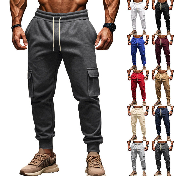 Herren Cargo-Freizeithose mit verstellbarem Bund und funktionalen Taschen