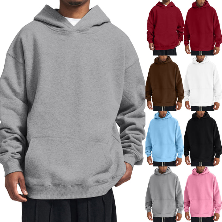 Unisex nan minimalistischer Oversize-Kapuzenpullover mit gedoppelter Kapuze, tiefer Schulter und breitem Rippbund Nord Taschen