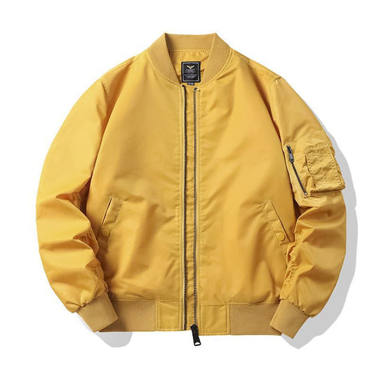 Men's  matte nylon flight bomber jacket with sleeve utility pocket and ribbed trims Nord Taschen