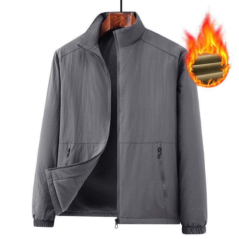 Herren Leichte windabweisende Fleecejacke mit Stehkragen und Reißverschlusstaschen Nord Taschen