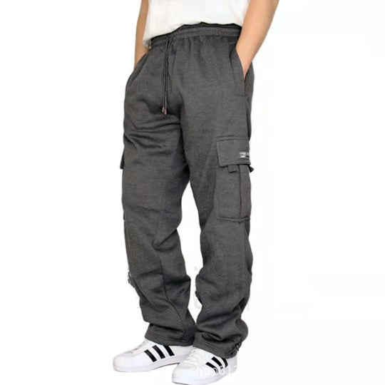 Herren lässige Cargo-Jogginghose mit Tunnelzugbund und aufgesetzten Cargotaschen Nord Taschen