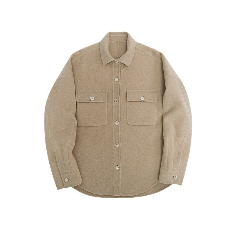 Herren Overshirt aus Wollmix mit überschnittener Schulter und aufgesetzten Brusttaschen Nord Taschen